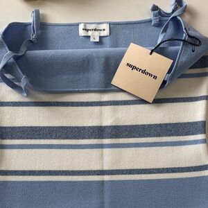 Superdown Blue and White Striped Dress